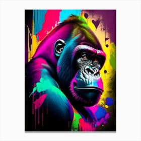 Gorilla In Front Of Graffiti Wall Gorillas Tattoo 1 Canvas Print
