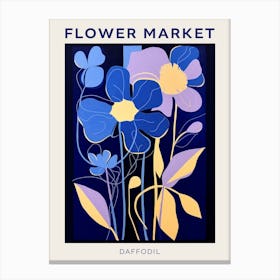 Blue Flower Market Poster Daffodil 2 Canvas Print