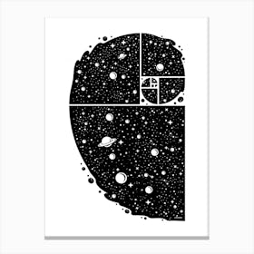 Fibonacci Spiral Space Canvas Print