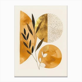 Gold And White Abstract Painting Canvas Print