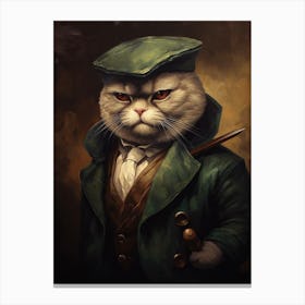 Gangster Cat Scottish Fold 2 Canvas Print