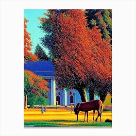 Elk Grove, City Us  Pointillism Canvas Print