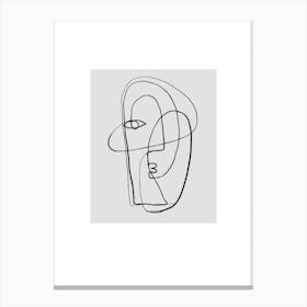 Drawing Of A Face Canvas Print