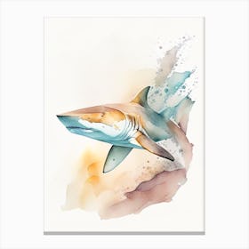 Sixgill Shark 2 Watercolour Canvas Print