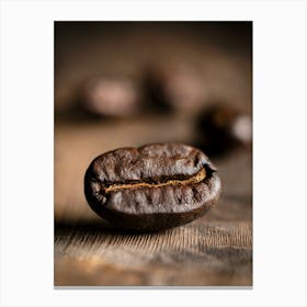 A Photo Of A Macro Shot Of A Single Coffee Bean Canvas Print