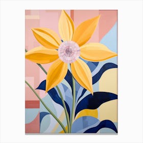 Sunflower 1 Hilma Af Klint Inspired Pastel Flower Painting Canvas Print