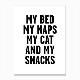 My Bed, My Naps Canvas Print