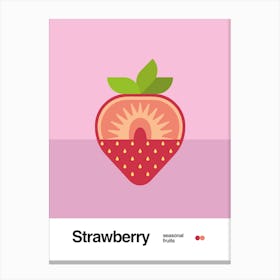 Minimalist Strawberry Poster - Seasonal Fruits Art Print Canvas Print