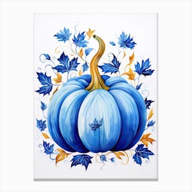 Australian Blue Pumpkin Watercolour Illustration 3 Canvas Print