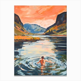 Wild Swimming At Ullswater Cumbria 2 Canvas Print