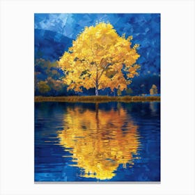 Yellow Tree By The Lake 2 Canvas Print
