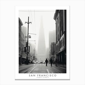 Poster Of San Francisco, Black And White Analogue Photograph 1 Canvas Print