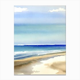 Torquay Beach, Australia Watercolour Canvas Print