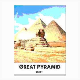 Great Pyramid of Giza, Egypt, Ancient Egypt, Pyramid, Monument, Landmark, Art, Wall Print Canvas Print