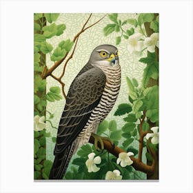 Ohara Koson Inspired Bird Painting Eurasian Sparrowhawk 3 Canvas Print