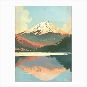 Mount Fuji Japan 6 Retro Illustration Canvas Print