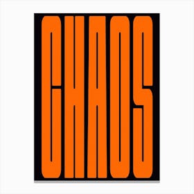 Chaos In Orange And Black Canvas Print
