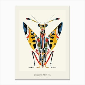 Colourful Insect Illustration Praying Mantis 7 Poster Canvas Print