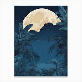 Full Moon In The Jungle 9 Canvas Print