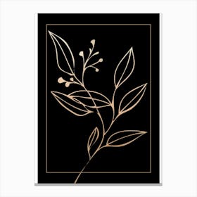 Gold Leaf on Black 2 Canvas Print