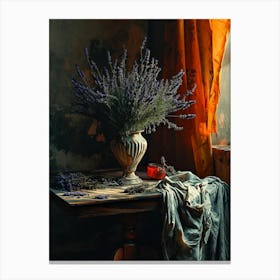 Baroque Floral Still Life Lavender 2 Canvas Print