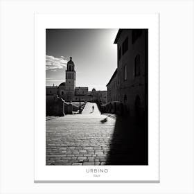 Poster Of Urbino, Italy, Black And White Analogue Photography 2 Canvas Print