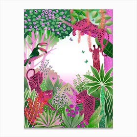 Giraffes In The Jungle Canvas Print