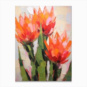 Cactus Painting Ferocactus 3 Canvas Print
