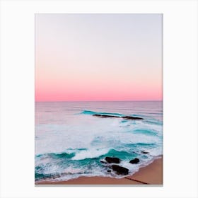 Coogee Beach, Sydney, Australia Pink Photography 2 Canvas Print