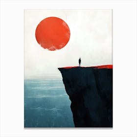Red Sun, Minimalism Canvas Print