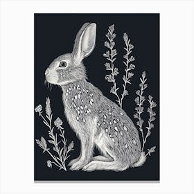 English Spot Rabbit Minimalist Illustration 2 Canvas Print