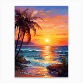 Sunset At The Beach 5 Canvas Print