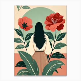 Girl With Flowers 1 Canvas Print