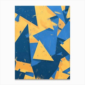 Blue And Yellow Triangles Canvas Print