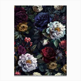 Dark Roses Wallpaper Canvas Print