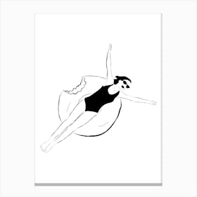 Girl Swimming In A Pool Canvas Print