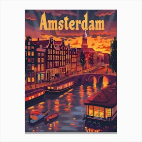 Amsterdam At Sunset Canvas Print