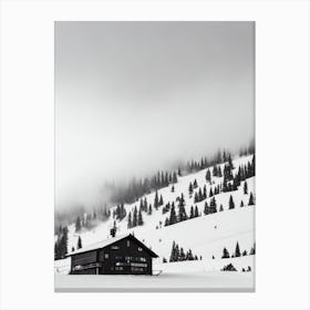 El Colorado, Chile Black And White Skiing Poster Canvas Print