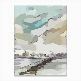 Sketch Of A Pier Canvas Print