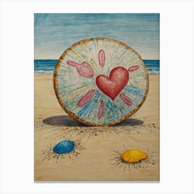 Heart On The Beach 7 Canvas Print