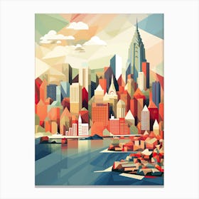 New York City View   Geometric Vector Illustration 0 Canvas Print