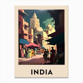 India 2 Vintage Travel Poster Canvas Print