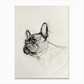French Bulldog Charcoal Line 4 Canvas Print