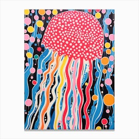 Polka Dot Pop Art Jelly Fish 1 Canvas Print