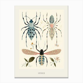 Colourful Insect Illustration Spider 4 Poster Canvas Print