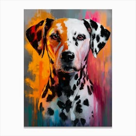 Vibrant Dalmatian Dog Abstract Artwork Canvas Print