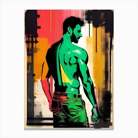 Man With A Back Canvas Print