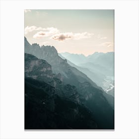 Dolomite Mountains At Sunset Canvas Print
