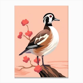 Minimalist Wood Duck 1 Illustration Canvas Print