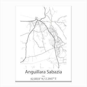 Anguillara Sabazia,Italy Minimalist Map Canvas Print